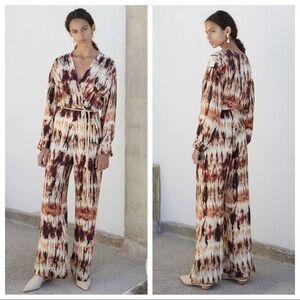 Nanushka Jax Tie Dye Print Cupro Jumpsuit